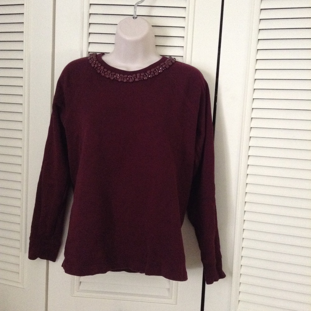 J.Crew Factory Jeweled NeckLace SweatShirt